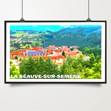 Affiche Auvergne Haute Loire Auvergne colorée idée cadeau déco souvenirs 100% made in France