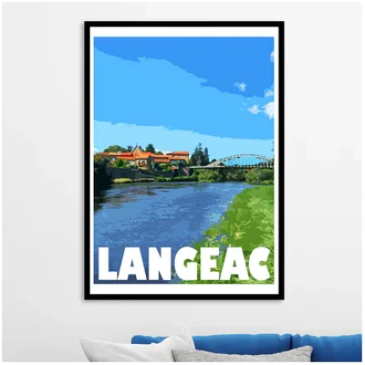 Affiche Auvergne Haute Loire Auvergne colorée idée cadeau déco souvenirs 100% made in France