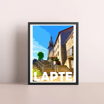 Affiche Auvergne Haute Loire Auvergne colorée idée cadeau déco souvenirs 100% made in France