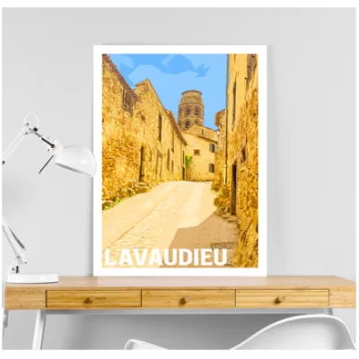 Affiche Auvergne Haute Loire Auvergne colorée idée cadeau déco souvenirs 100% made in France