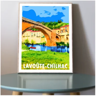 Affiche Auvergne Haute Loire Auvergne colorée idée cadeau déco souvenirs 100% made in France