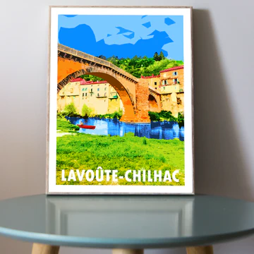 Affiche Auvergne Haute Loire Auvergne colorée idée cadeau déco souvenirs 100% made in France