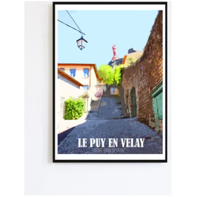 Affiche Auvergne Haute Loire Auvergne colorée idée cadeau déco souvenirs 100% made in France