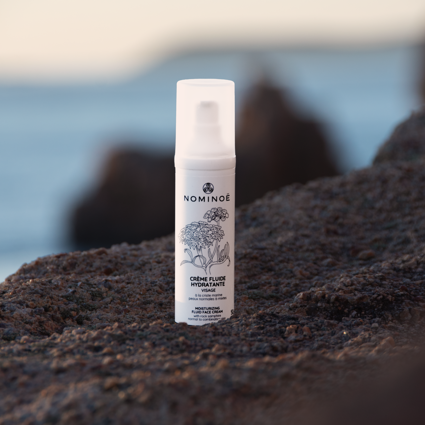 Crème fluide hydratante Nominoë cosmétiques bretagne Perros guirrec souvenirs 100% made in France