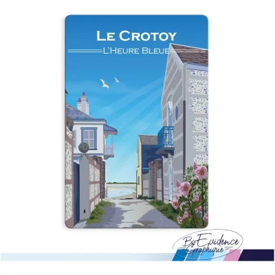 Magnet l'heure bleue Baie de somme Nord pas de calais Hauts de France illustration graphiste souvenirs 100% made in France idée cadeau