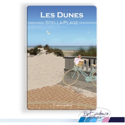 Magnet Stella Les Dunes Plage Côte d'Opale Nord pas de calais Hauts de France illustration graphiste souvenirs 100% made in France idée cadeau