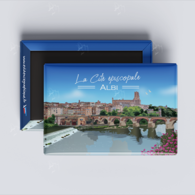 Magnet la cité épiscopale Albi Tarn Occitanie illustration graphiste souvenirs 100% made in France idée cadeau