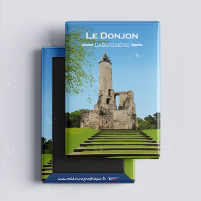 Magnet Le Donjon Labuissière Nord Pas de Calais Hauts de France illustration graphite souvenirs 100% made in France idée cadeau