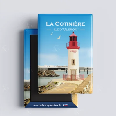 Magnet la Cotinière Ile d'Oléron Nouvelle Aquitaine Charente Maritime illustration graphiste souvenirs 100% made in France idée cadeau