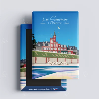 Magnet Baie de Somme Crotoy Hauts de France illustration graphiste souvenirs 100% made in France idée cadeau