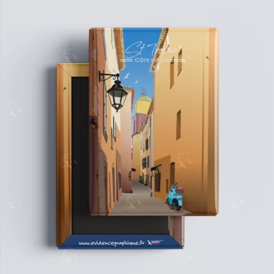 Magnet Saint Tropez Var Provence Alpes Côte d'Azur illustration graphiste souvenirs 100% made in France idée cadeau