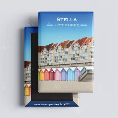 Magnet Stella Plage Côte d'Opale Nord pas de calais Hauts de France illustration graphiste souvenirs 100% made in France idée cadeau
