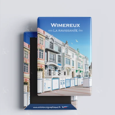 Magnet Wimereux La Ravissante Côte d'Opale Nord pas de calais Hauts de France illustration graphiste souvenirs 100% made in France idée cadeau