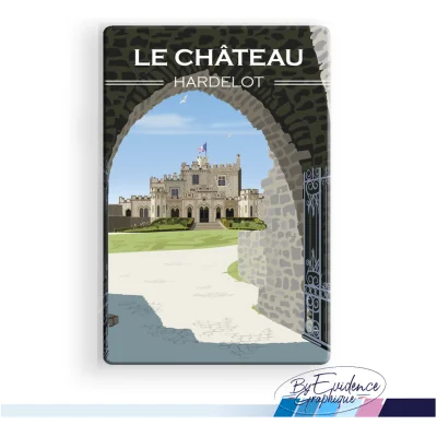 Magnet Château d'Hardelot Nord Pas de Calais Hauts de France illustration graphiste souvenirs 100% made in France idée cadeau