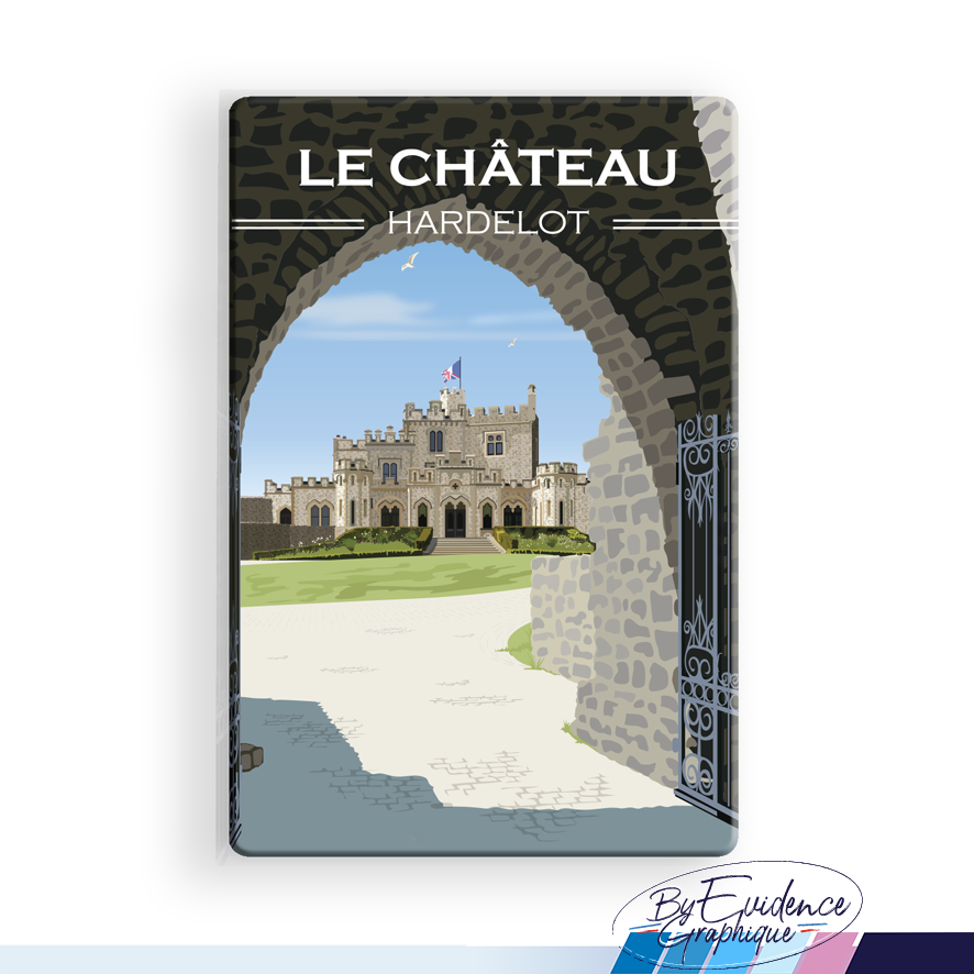 Magnet Château d'Hardelot Nord Pas de Calais Hauts de France illustration graphiste souvenirs 100% made in France idée cadeau