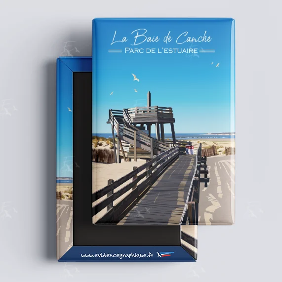 Magnet la baie de Canche Touquet Hauts de France illustration graphiste souvenirs 100% made in France idée cadeau