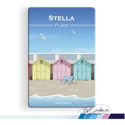 Magnet Stella Plage Côte d'Opale Nord pas de calais Hauts de France illustration graphiste souvenirs 100% made in France idée cadeau