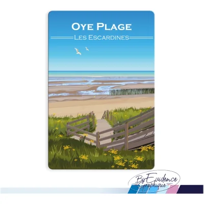 Oyé Plage Les escardines Nord pas de calais Hauts de France illustration graphiste souvenirs 100% made in France idée cadeau