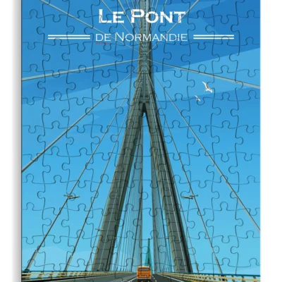 Puzzle Pont de Normandie Evidence Graphique Souvenirs 100% made in France Calvados idée cadeau loisirs créatif