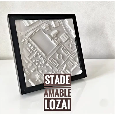 Stade Amable Lozai Quevilly Park Rouen 3D Idée cadeau supporter 100% Made in France Rouennais