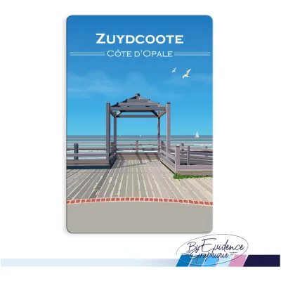 Magnet Plage Côte d'Opale Nord pas de calais Hauts de France illustration graphiste souvenirs 100% made in France idée cadeau