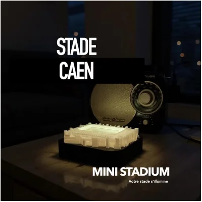 Mini stade lumineux d'ornano Caen Normandie souvenirs 100% made in France idée cadeau supporter