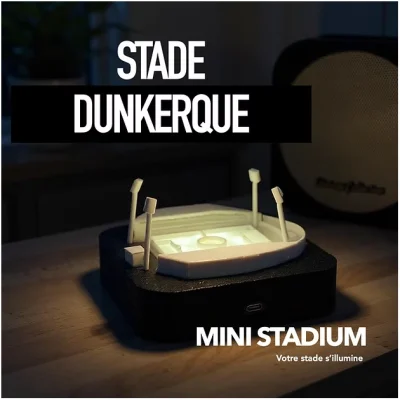 Mini stade lumineux Dunkerque Hauts de France souvenirs 100% made in France idée cadeau supporter