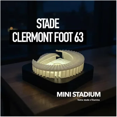 Mini stade lumineux Auxerre Philippe-Marcombes Auvergne Rhone Alpes souvenirs 100% made in France idée cadeau supporter