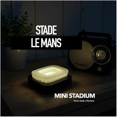 Mini stade lumineux Le Mans Pays de la Loire souvenirs 100% made in France idée cadeau supporter
