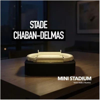 Mini stade lumineux Chaban Delmas Brodeaux Nouvelle Aquitaine souvenirs 100% made in France idée cadeau supporter