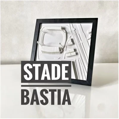 Stade de Bastia 3D Idée cadeau supporter 100% Made in France Corse Armand-Cesari / Furiani
