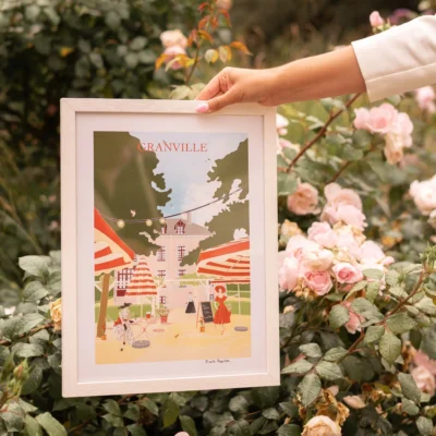 Affiche Granville Manche Normandie Minute Papillon SOUVENIRS 100% Made in France musée christian dior