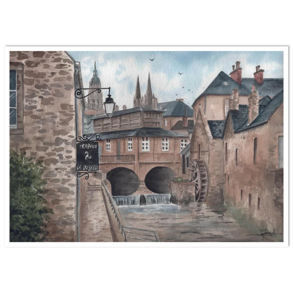 Affiche Aquarelle - Bayeux - Imagem 2