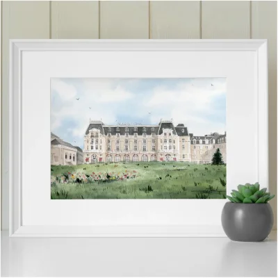 Affiche Aquarelle - "Le Grand Hôtel" de Cabourg