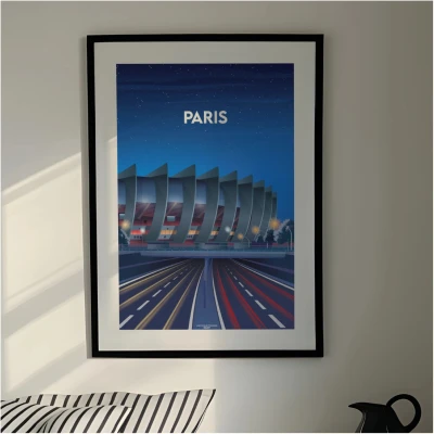 Affiche stade parc des princes psg paris football idée cadeau souvenir supporter 100% made in France