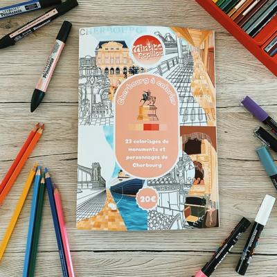 carnet coloriage monuments personnages Cherbourg Normandie Minute papillon SOUVENIRS 100% made in France