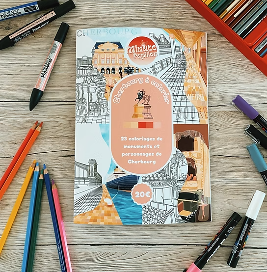 carnet coloriage monuments personnages Cherbourg Normandie Minute papillon SOUVENIRS 100% made in France