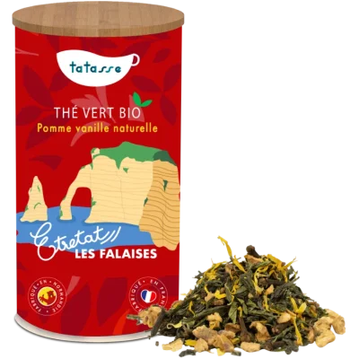 Thé vrac vert étretat falaises normandie pomme vanille souvenirs normandie 100% made in france
