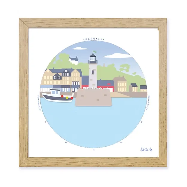 Horloge des marées Cancale Bretagne L'oeil Bleu SOUVENIRS 100% Made in France