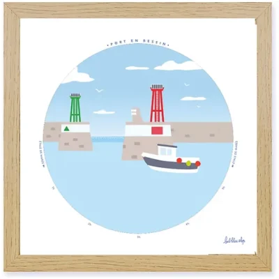 Horloge des marées Port en Bessin Calvados Normandie L'oeil Bleu SOUVENIRS 100% Made in France