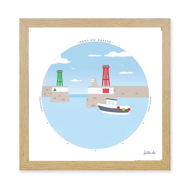 Horloge des marées Port en Bessin Calvados Normandie L'oeil Bleu SOUVENIRS 100% Made in France