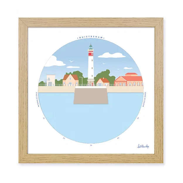 Horloge des marées Ouistreham Calvados Normandie L'oeil bleu SOUVENIRS 100% Made in France