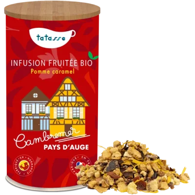 Infusion fruitée BIO pomme caramel Tatasse souvenirs 100% made in France Normandie