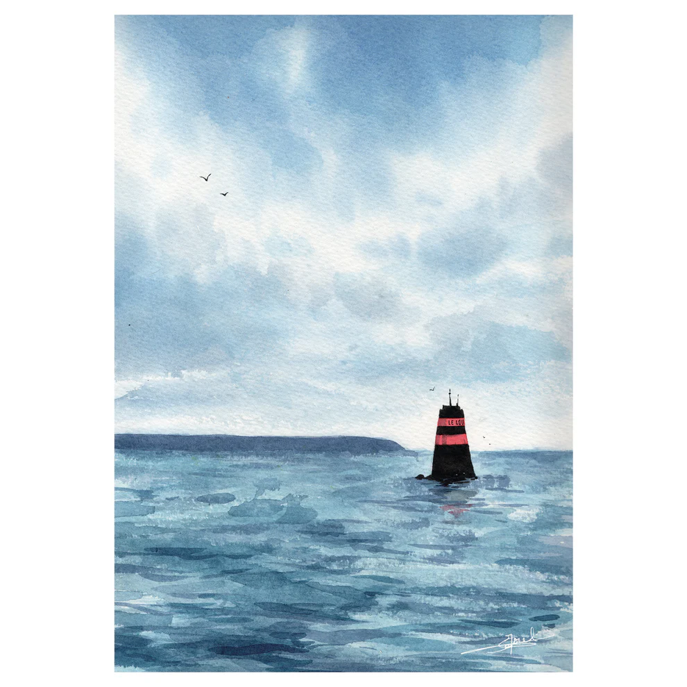 Affiche Aquarelle "Le Phare du Loup" Granville - Image 2