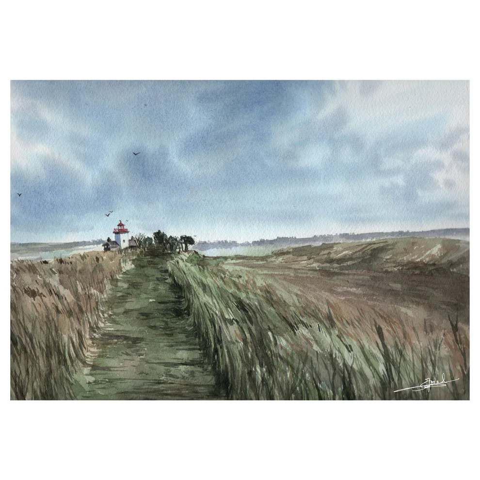 Affiche Aquarelle - Le Phare d'Agon-Coutainville - Imagen 2
