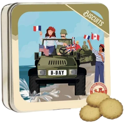 Boîte métal sablés normands D-Day libération souvenirs 100% made in France Tatasse normandie