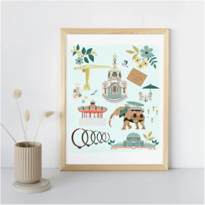 Affiche Nantes Pays de la Loire souvenir souvenirs 100% Made in France idées cadeaux graphiste Slowing out city guide