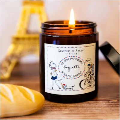 Bougie baguette pain français idée cadeau 100% made in France souvenir souvenirs voyage paris tour eiffel