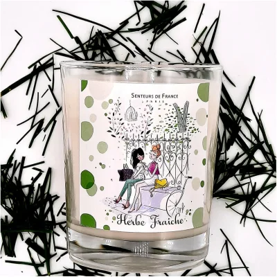 Bougie parfum herbe jardin jardins à la française paris idée cadeau 100% made in France souvenir souvenirs voyage paris tour eiffel parcs