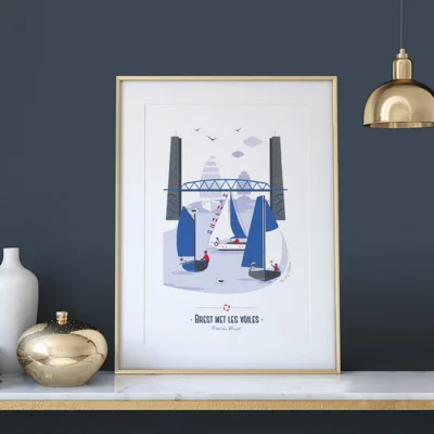 Affiche Brest Finistère souvenir souvenirs bretagne Idée cadeau 100% Made in France Far Bay editions